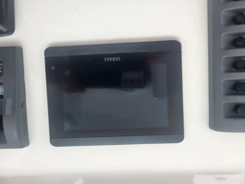 Slide: The Image of Yamaha display on 2025 Steiger Craft 28 Fisherman boat dashboard. - 18