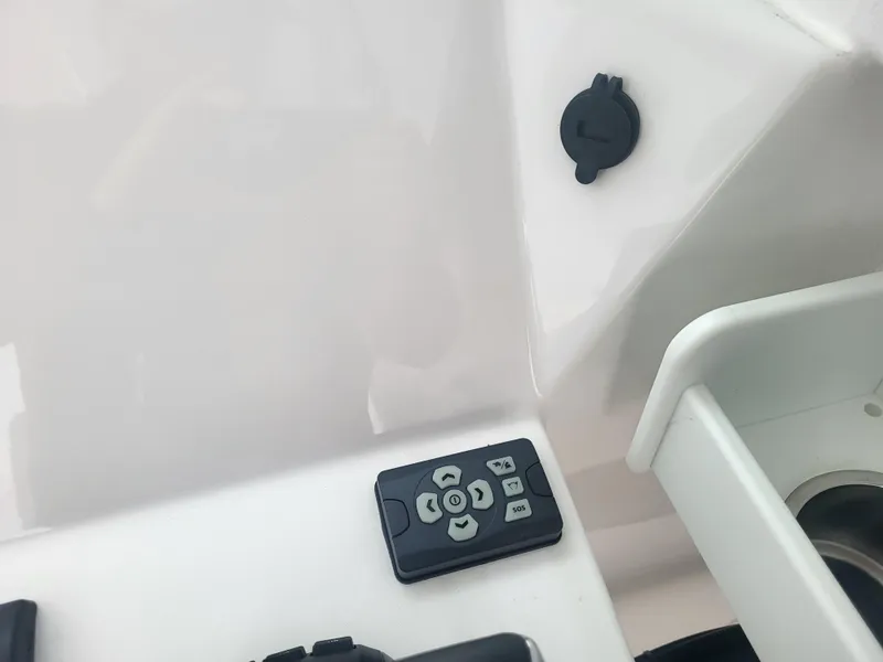 Slide: The Image of Control panel on 2025 Steiger Craft 28 Fisherman boat dashboard. - 23