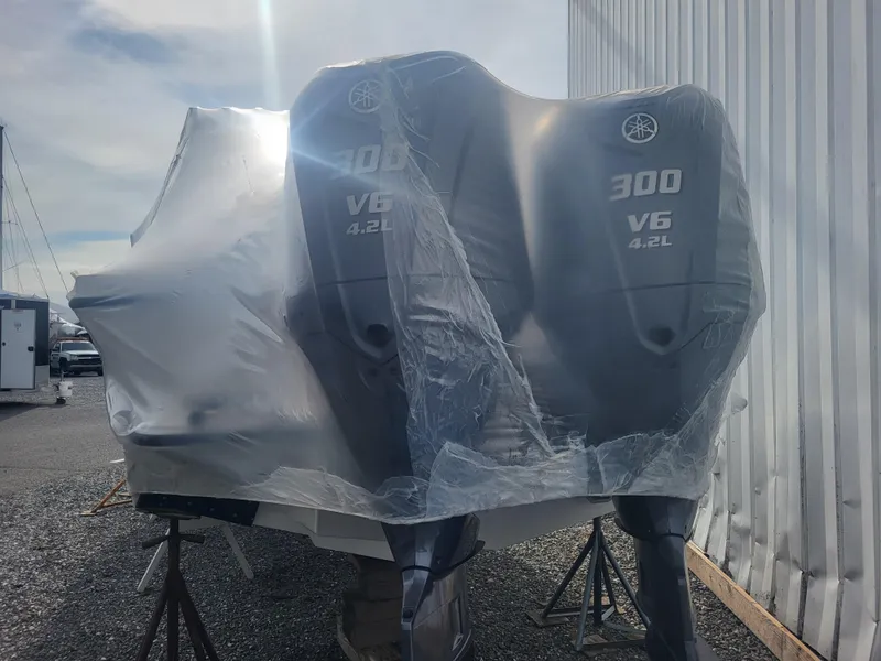 Slide: The Image of 2026 Steiger Craft 28 Fisherman with Yamaha engines on calm water. - 3