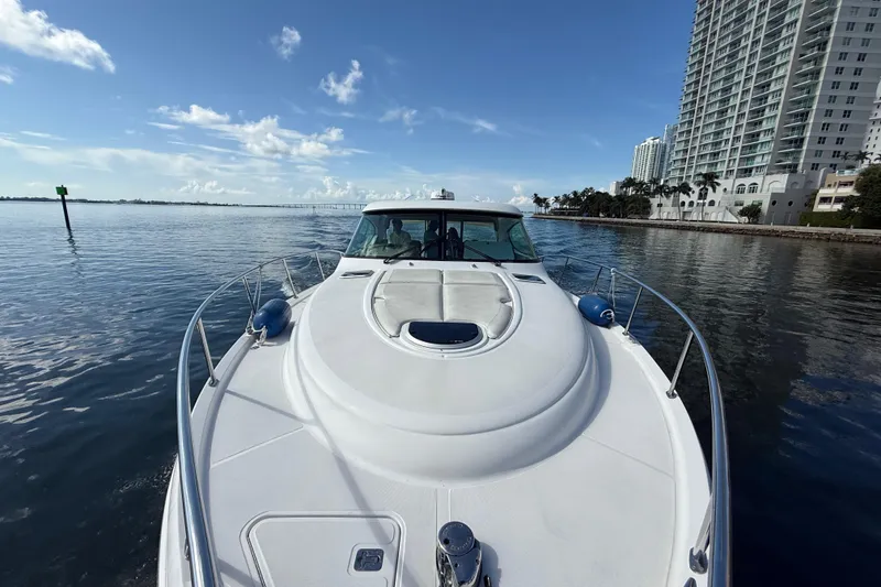 The Image of 2014 Tiara Yachts 4500 Sovran on stands under blue sky. - 0