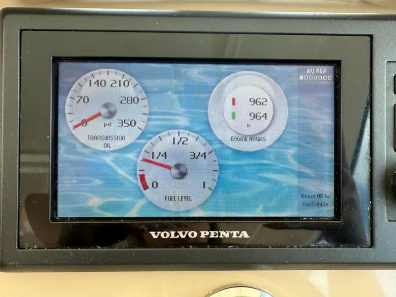 Slide: The Image of Garmin navigation displays on 2014 Tiara Yachts 4500 Sovran dashboard. - 29