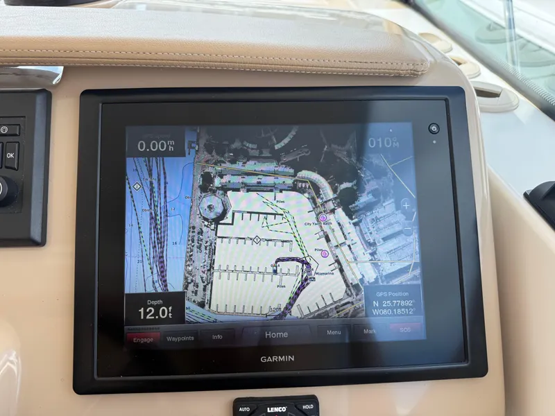 Slide: The Image of Garmin navigation display on 2014 Tiara Yachts 4500 Sovran dashboard. - 32