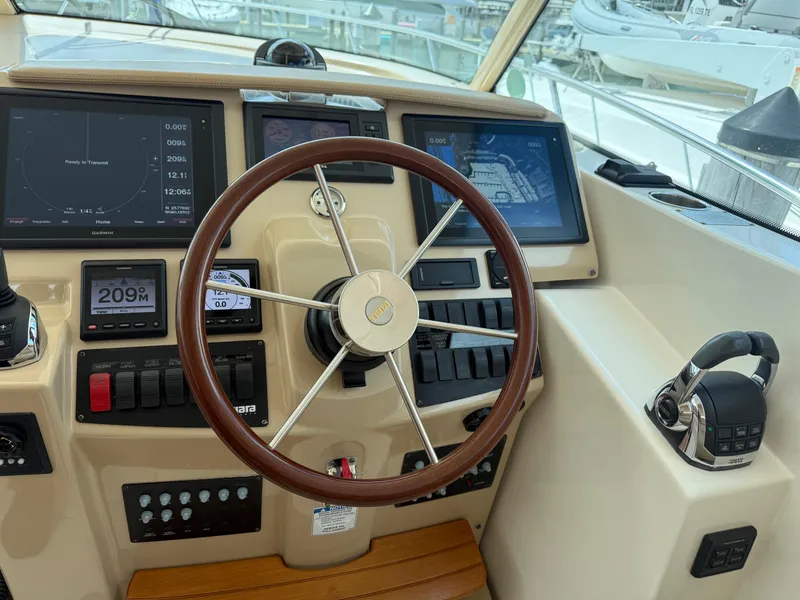 Slide: The Image of Garmin navigation display on 2014 Tiara Yachts 4500 Sovran, showing marina map and depth. - 33