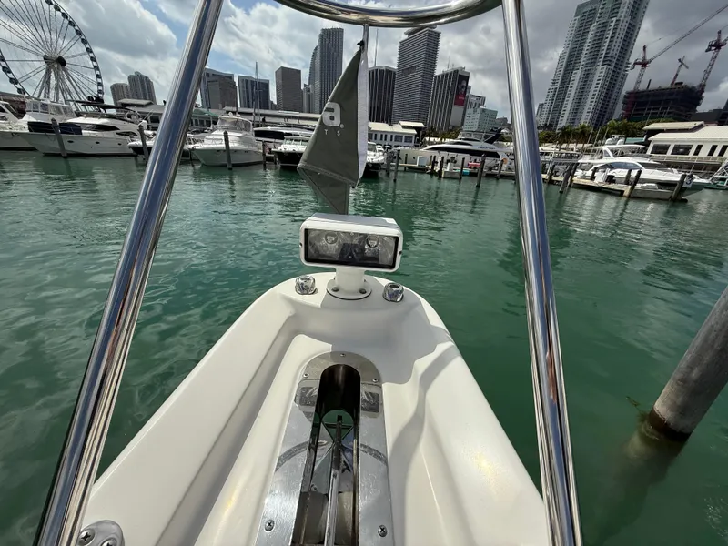 Slide: The Image of Bow of 2014 Tiara Yachts 4500 Sovran, featuring anchor and ocean view. - 72