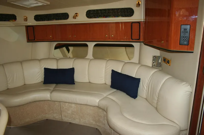 Slide: The Image of Interior of 1999 Sea Ray 400 Sundancer yacht with kitchen and stairs. - 16