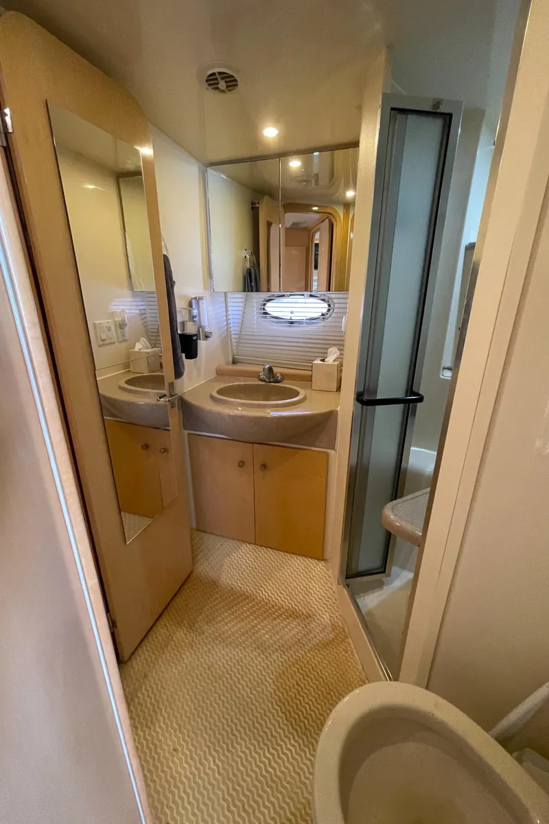 Slide: The Image of Close-up of Carver 350 Mariner 2000 engine hours gauge showing 832.5 hours. - 42