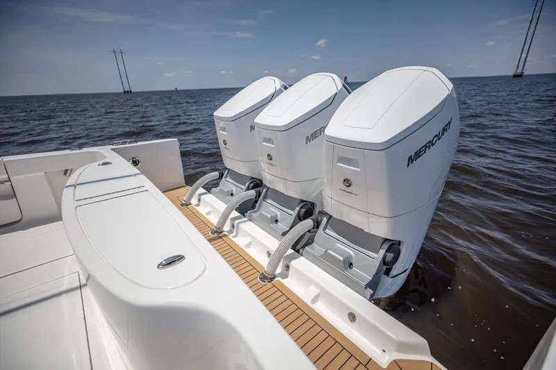 Slide: The Image of Luxurious interior of 2026 Albemarle 45 Carolinian yacht with modern kitchen amenities. - 17