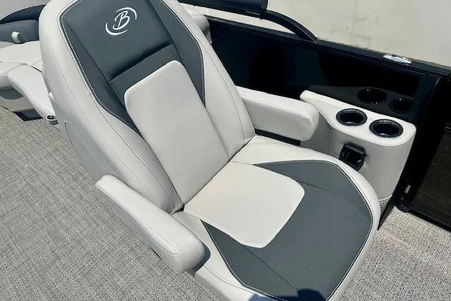 Slide: The Image of Luxurious seating in 2025 Barletta A22QC boat with cup holders and stylish design. - 4