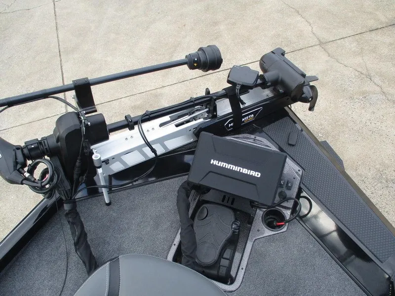 Slide: The Image of 2024 Ranger RT198P boat with Humminbird fish finder and trolling motor. - 4