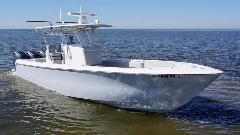 Slide: The Image of 2023 Contender 35 ST boat cruising on open water. - 10