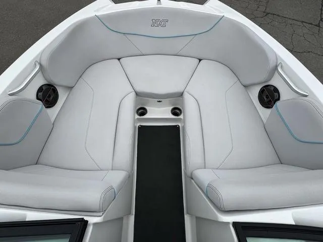 Slide: The Image of Klipsch speaker on 2019 MasterCraft NXT22 boat, close-up view. - 10