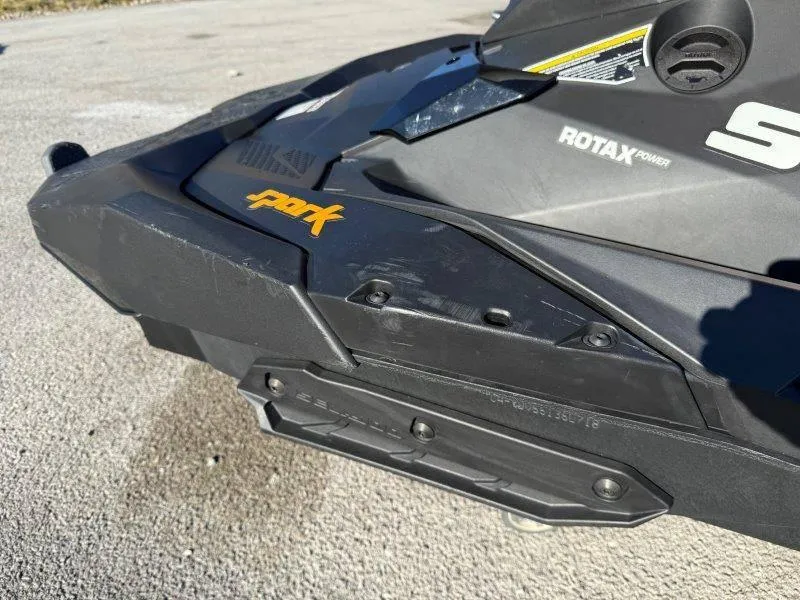 Slide: The Image of 2018 Sea-Doo Spark 3up jet ski, close-up of Rotax engine area. - 9