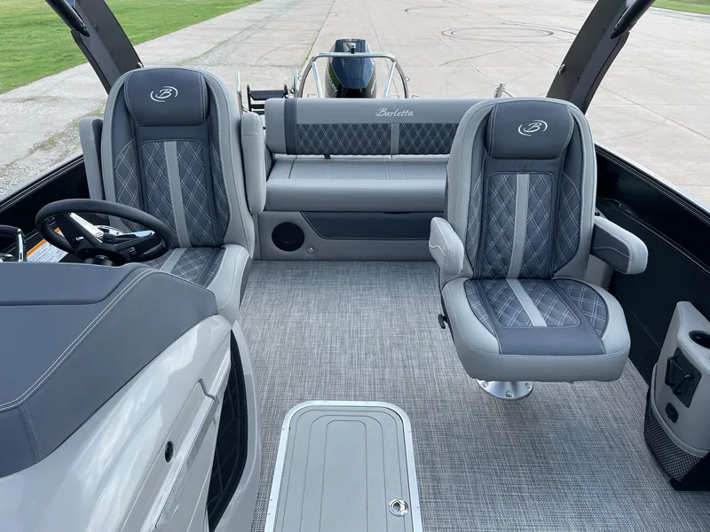 Slide: The Image of 2023 Barletta Lusso 25UCA interior with luxurious seating and modern design. - 25