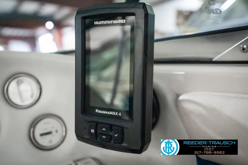 Slide: The Image of Humminbird PiranhaMAX 4 fish finder on 1995 Crownline 182 BR dashboard. - 37