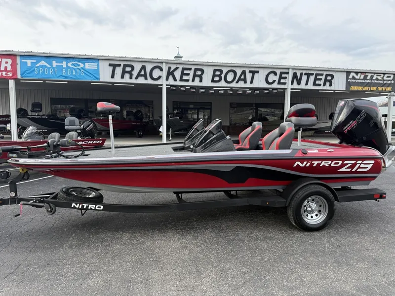 The Image of 2025 Nitro Z19 boat at Tracker Boat Center, featuring sleek design and modern features. - 0