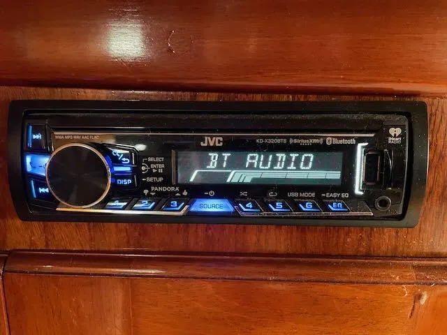 Slide: The Image of JVC car stereo with Bluetooth audio in a 1981 Bristol 40 sloop. - 22