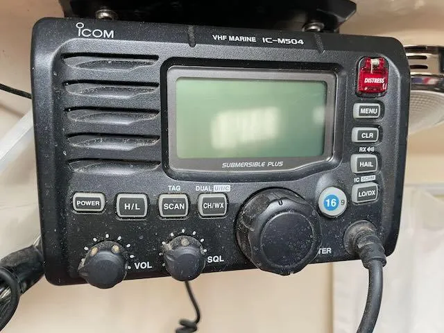 Slide: The Image of VHF marine radio on 1981 Bristol 40 sloop, Icom IC-M504 model. - 24