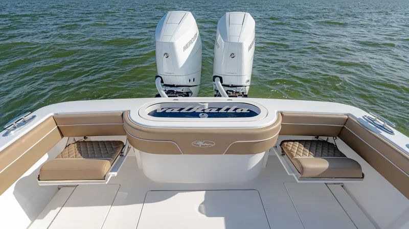Slide: The Image of 2025 Valhalla Boatworks V-33 with twin engines on open water. - 13