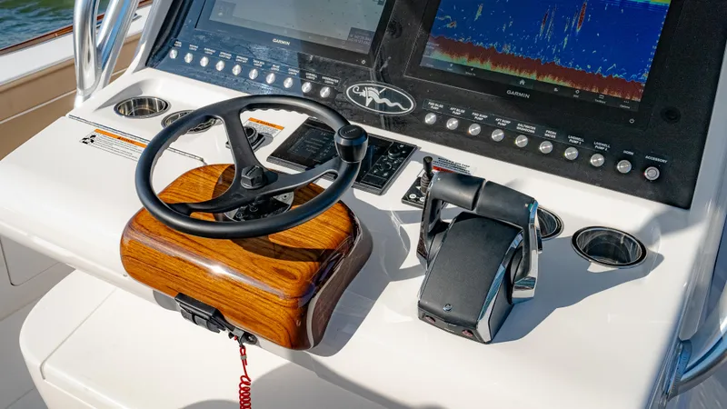 Slide: The Image of 2025 Valhalla Boatworks V-33 helm with advanced navigation and control systems. - 30