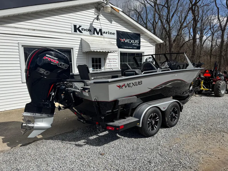 Slide: The Image of 2025 Vexus ADX190 boat on trailer at Knox Marine dealership. - 3
