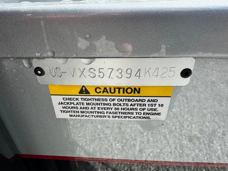 Slide: The Image of 2025 Vexus ADX190 caution label with serial number and maintenance instructions. - 4