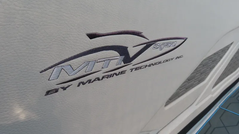 Slide: The Image of MTI 50v logo on boat, Marine Technology Inc., 2022 model. - 16