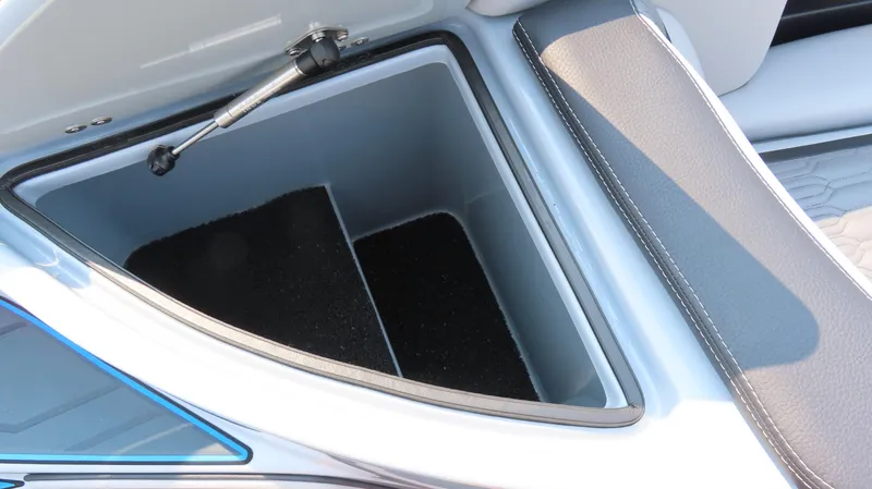 Slide: The Image of Storage compartment in 2022 MTI 50v boat, featuring sleek design and durable materials. - 20
