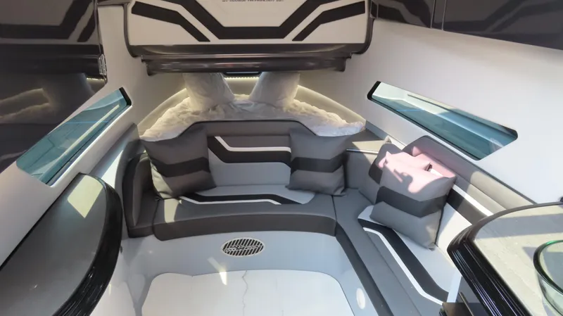 Slide: The Image of Luxurious interior of 2022 MTI 50v boat with modern seating and cushions. - 41