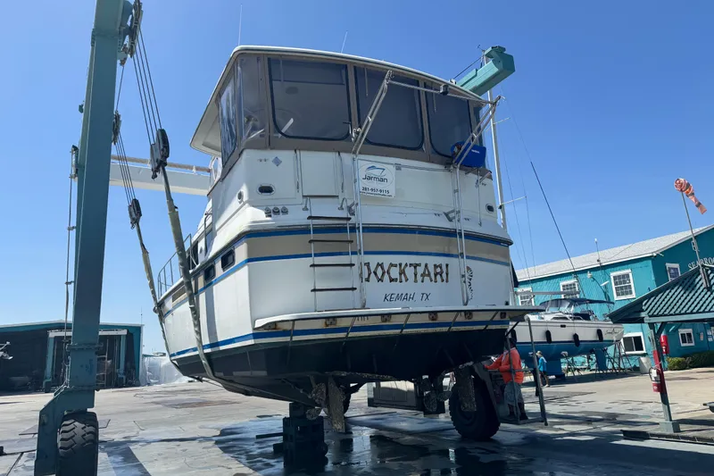 Slide: The Image of 1988 Carver 42 Aft Cabin Motor Yacht in dry dock, Kemah, TX. - 115