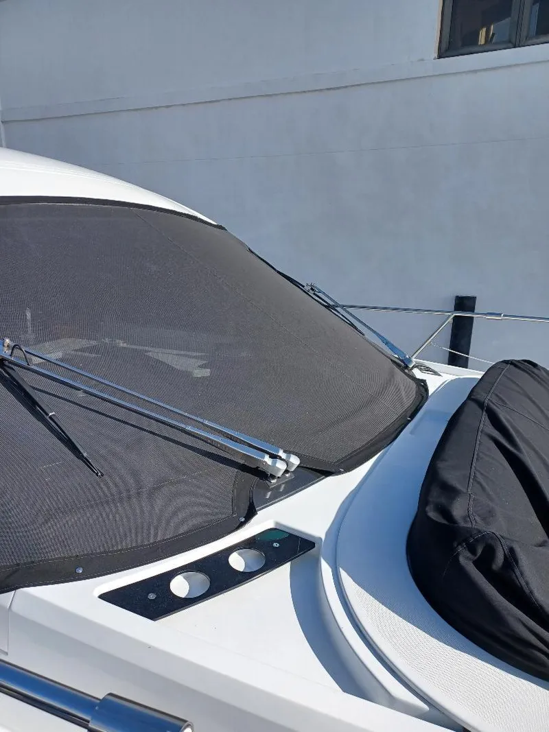 Slide: The Image of 2022 Galeon 410 HTC yacht windshield with wipers and cover. - 47
