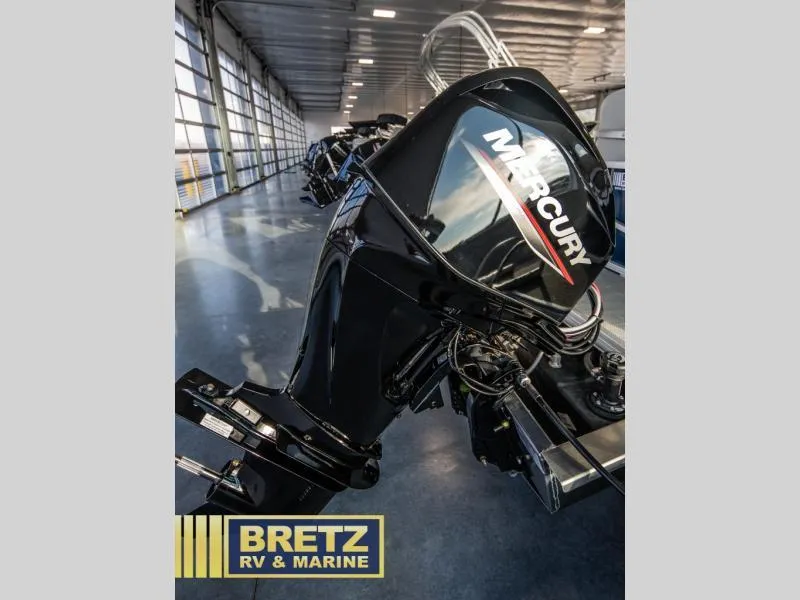 Slide: The Image of Mercury outboard motor on 2025 Vista Fish 18 boat at Bretz RV & Marine showroom. - 11