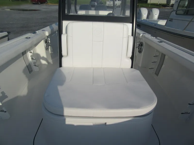 Slide: The Image of 2025 Parker 2900 Center Console boat with white seating and sleek design. - 14