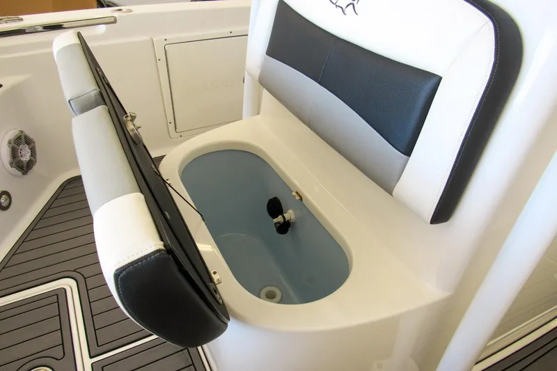 Slide: The Image of 2018 Crevalle 26 Bay boat seat with integrated livewell. - 44
