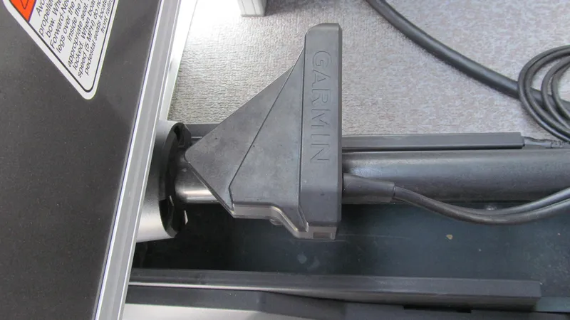 Slide: The Image of Garmin device installed on 2018 Sun Tracker Fishin' Barge 22 XP3 boat. - 17