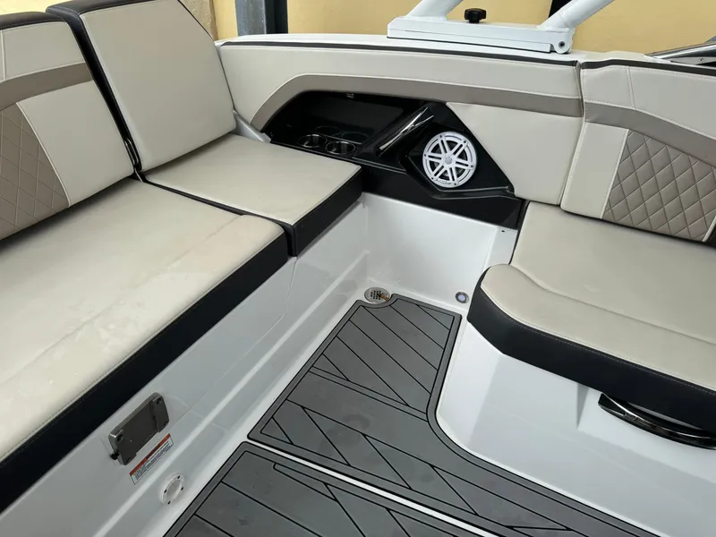 Slide: The Image of 2022 Monterey 278 Super Sport interior with beige seating and modern design. - 29