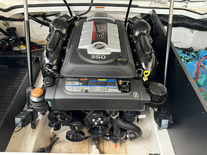 Slide: The Image of 2022 Monterey 278 Super Sport engine compartment with 6.2L 350 horsepower engine. - 44