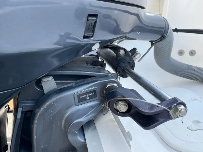 Slide: The Image of Close-up of 2021 Sea Hunt Ultra 219 boat engine components. - 27