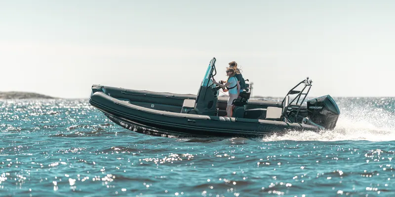 The Image of 2025 Zodiac Pro 7 boat speeding on open water. - 0