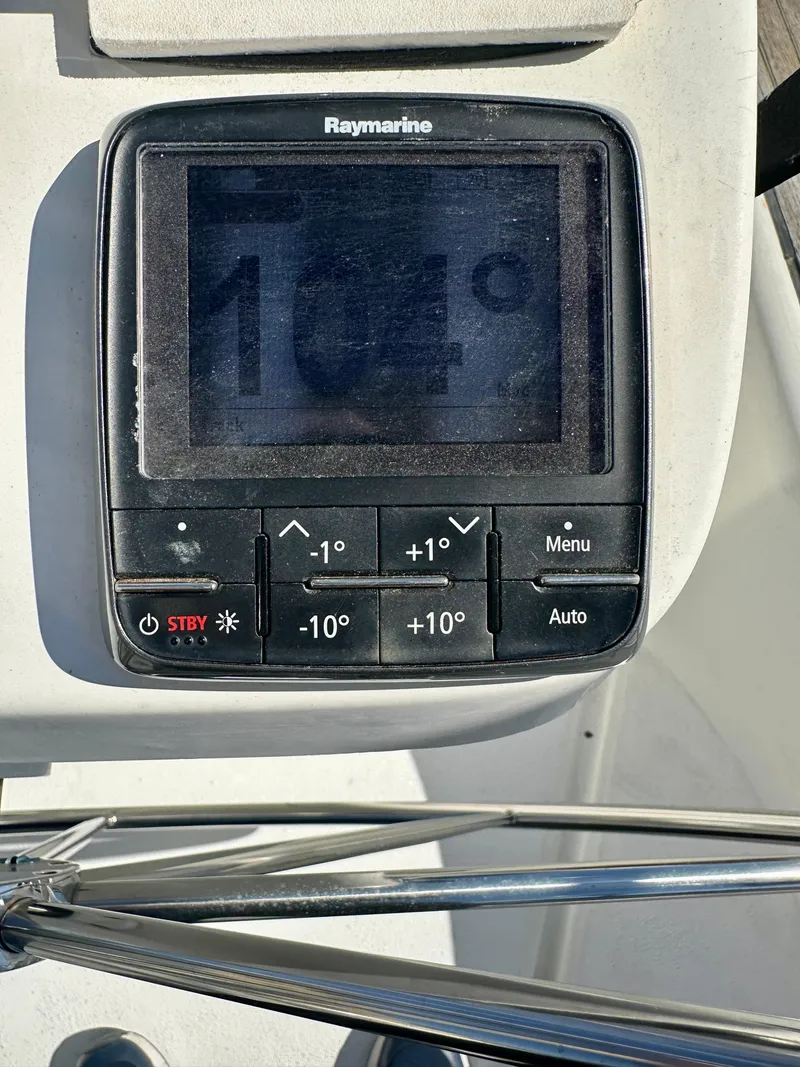 Slide: The Image of Raymarine navigation display on 2002 Beneteau Oceanis Clipper 393 sailboat. - 43