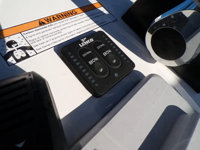 Slide: The Image of Control panel on 2024 Parker 1801 Center Console boat with warning label. - 21