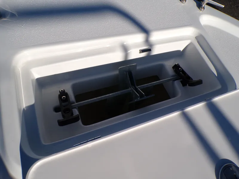 Slide: The Image of 2024 Parker 1801 Center Console boat storage compartment detail. - 28