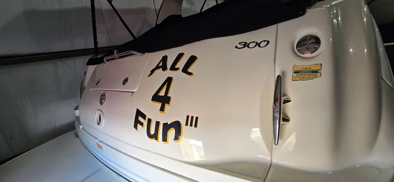 Slide: The Image of Sea Ray 300 Sundancer 2002 boat with "All 4 Fun" name on stern. - 7