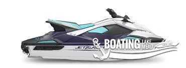 Slide: The Image of 2025 Yamaha WaveRunner Jet Blaster LDT3, sleek design, Lake Mead boating theme. - 0
