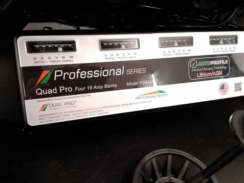 Slide: The Image of Professional Series Quad Pro charger, model PS4AU, with four 15 Amp banks for Ranger Z520 SC 2025. - 37