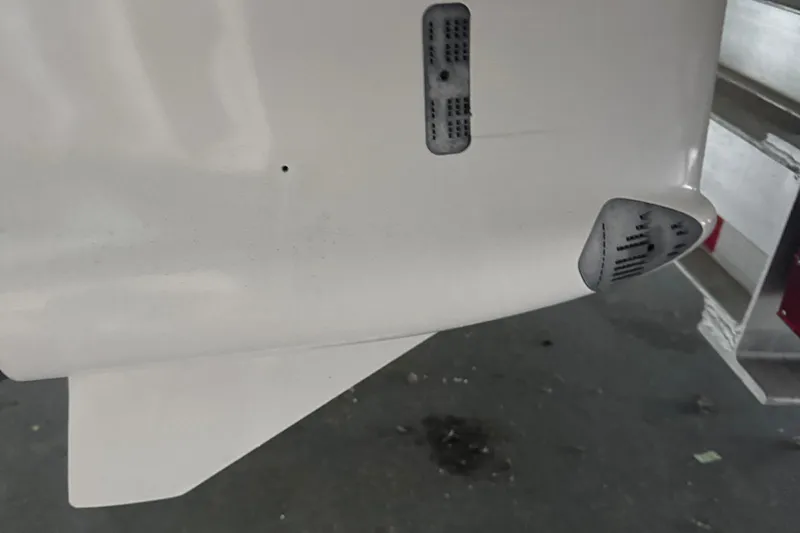 Slide: The Image of Close-up of 2022 World Cat 400 DC-X boat hull detail. - 26