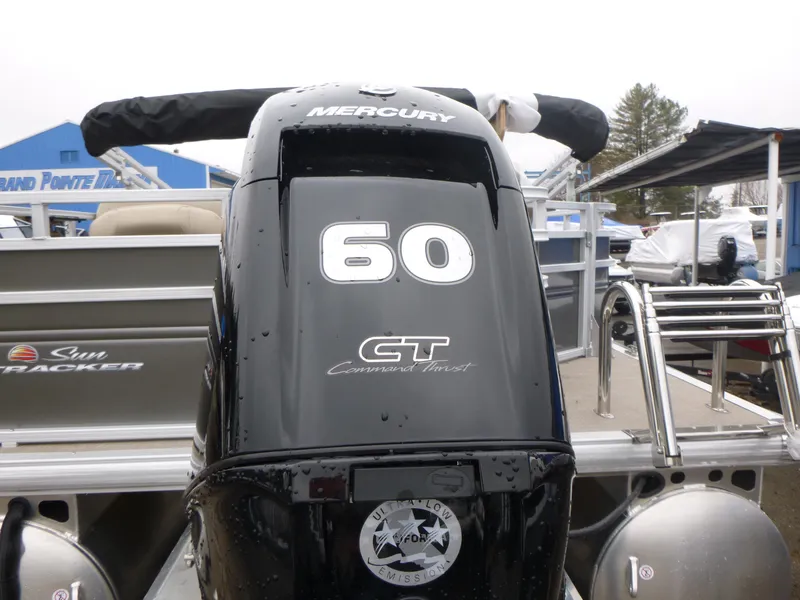 Slide: The Image of 2025 Sun Tracker Fishin' Barge 20 DLX with Mercury 60 HP outboard motor. - 4