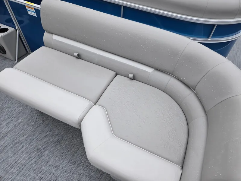 Slide: The Image of 2025 Godfrey Xperience 2286 SFLX boat with gray cushioned seating. - 7