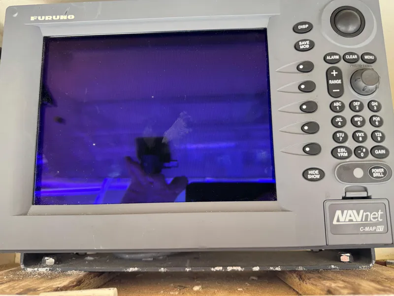 Slide: The Image of Furuno NAVnet marine navigation system on 1984 Hatteras 46 Convertible boat. - 5