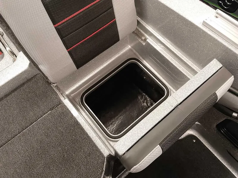 Slide: The Image of 2025 Ranger 1880MS Angler boat seat with integrated storage compartment. - 33