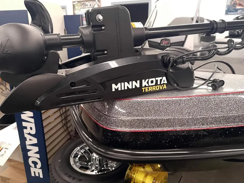 Slide: The Image of Minn Kota Terrova motor on 2025 Ranger 1880MS Angler boat, showroom display. - 6